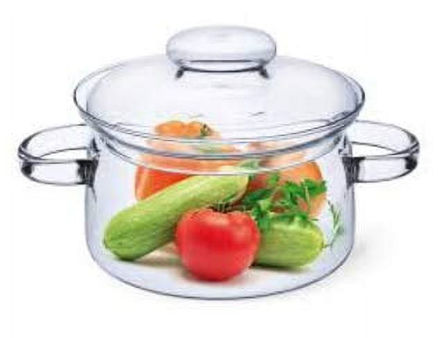 Garly Kitchen Simax Glassware 2-Qt Glass Pot With Lid, Heat Resistant Handles