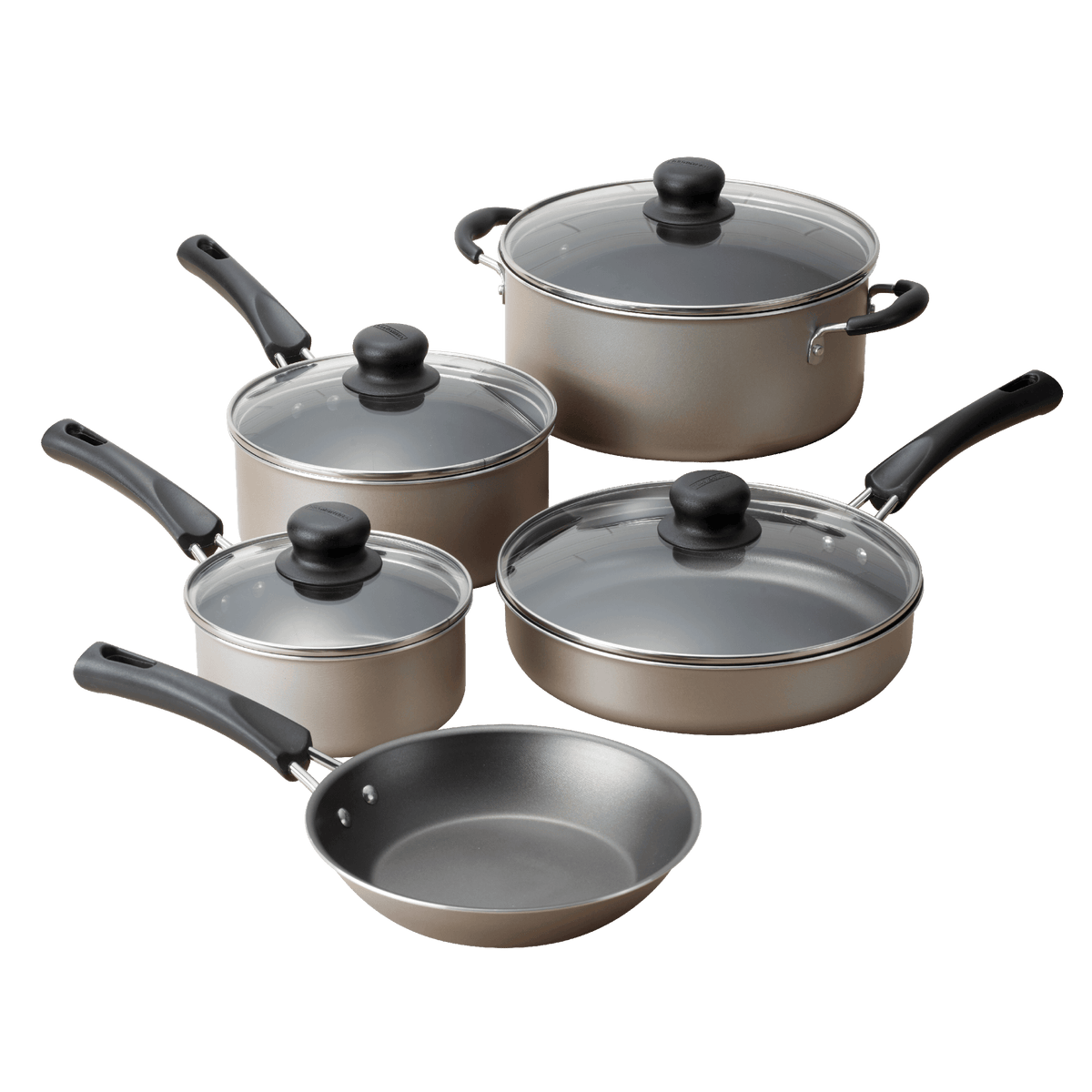 Garly Kitchen 9-Piece Non-Stick Cookware Set, Champagne