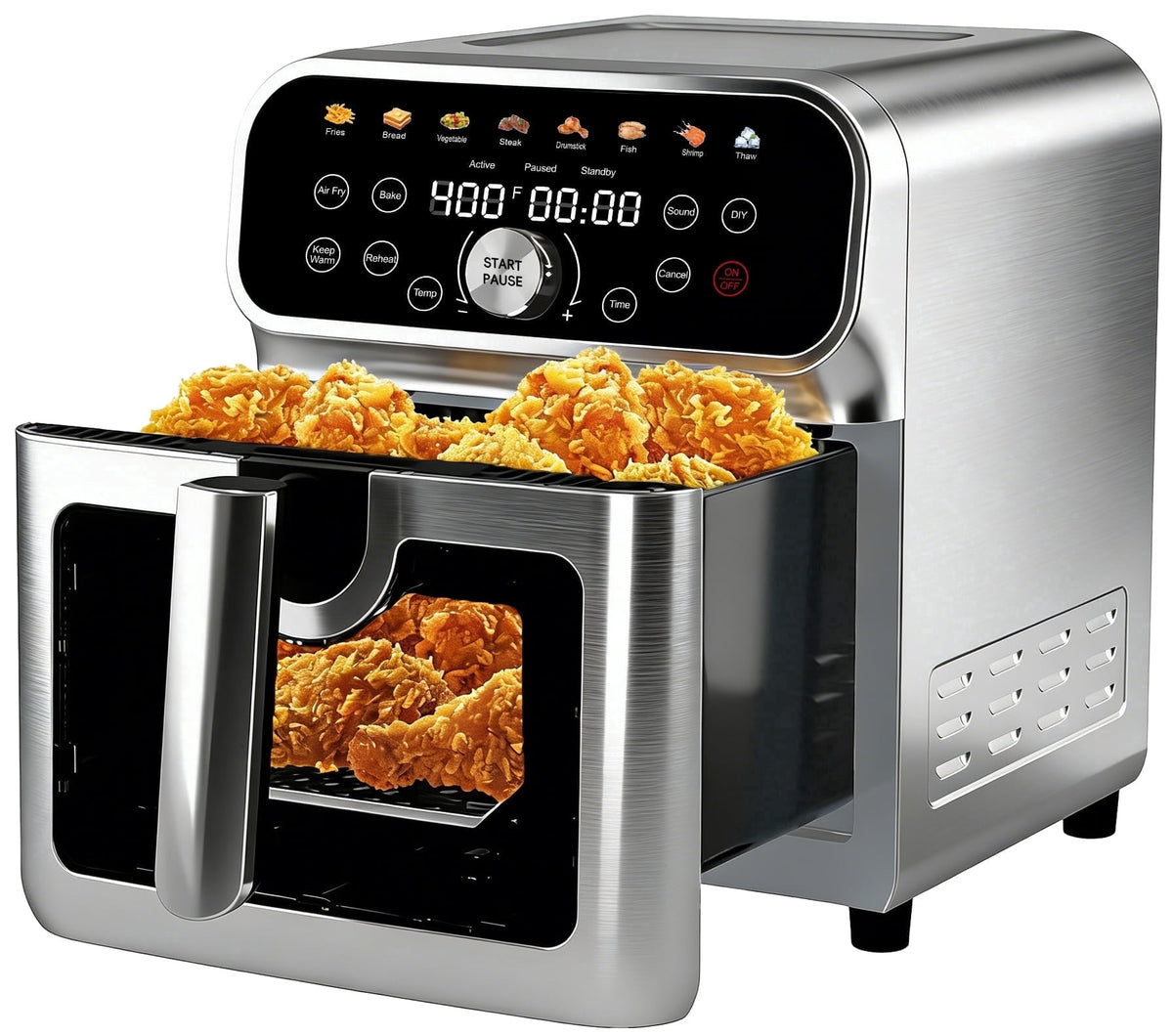 Garly Kitchen 6-Qt Air Fryer with Visual Window, 8 Preset Menus & 360° Rapid Air Circulation
