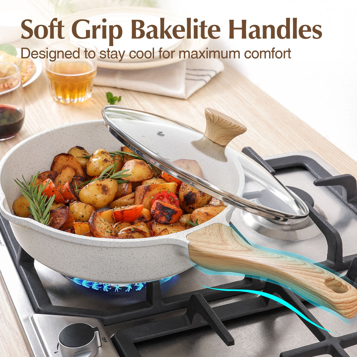 Garly Kitchen SENSARTE Ceramic Nonstick Pots and Pans Set