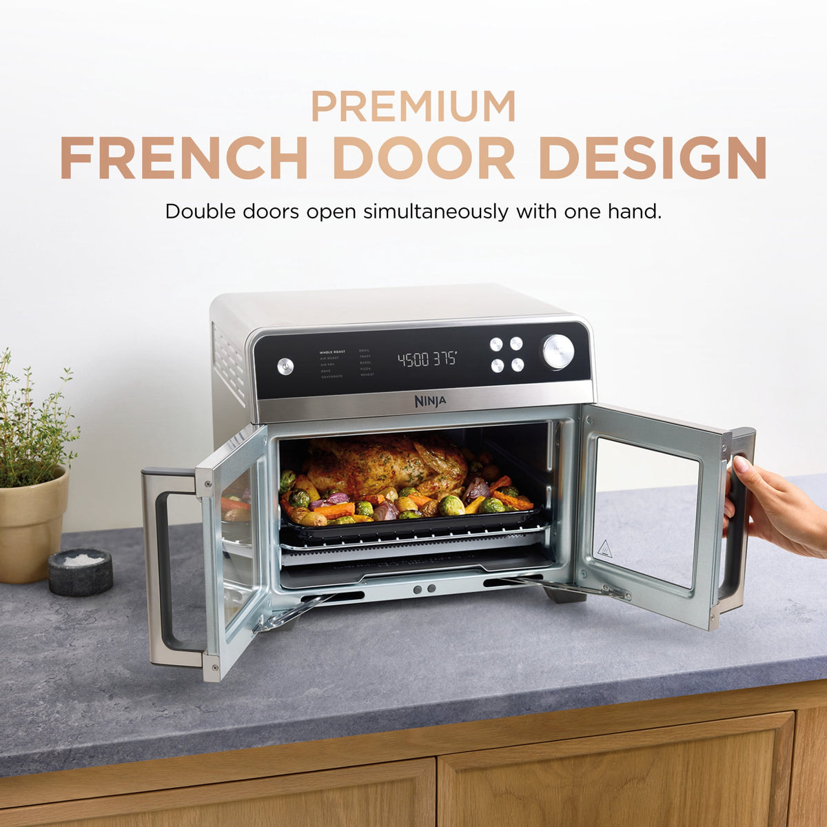 Garly Kitchen French Door 10-in-1 Countertop Oven, with Smart Surroundair Technology and Air Fry