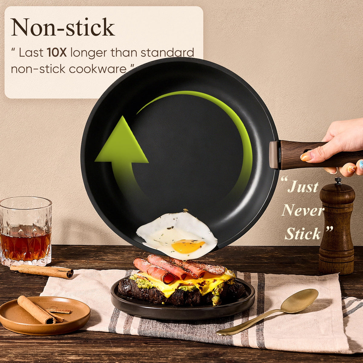 Garly Kitchen 27-Piece Nonstick Cookware Set, Pots and Pans Set with Detachable Handle