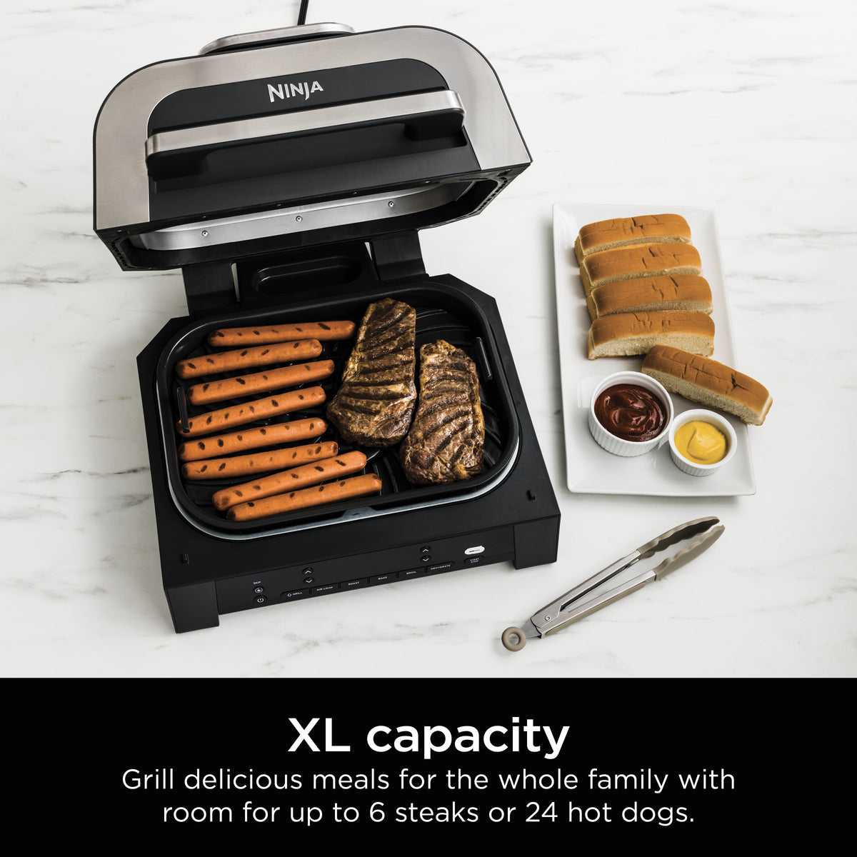 Garly Kitchen Smart XL 6-in-1 Indoor Grill with Air Fry, Roast, Bake, Broil, & Dehydrate
