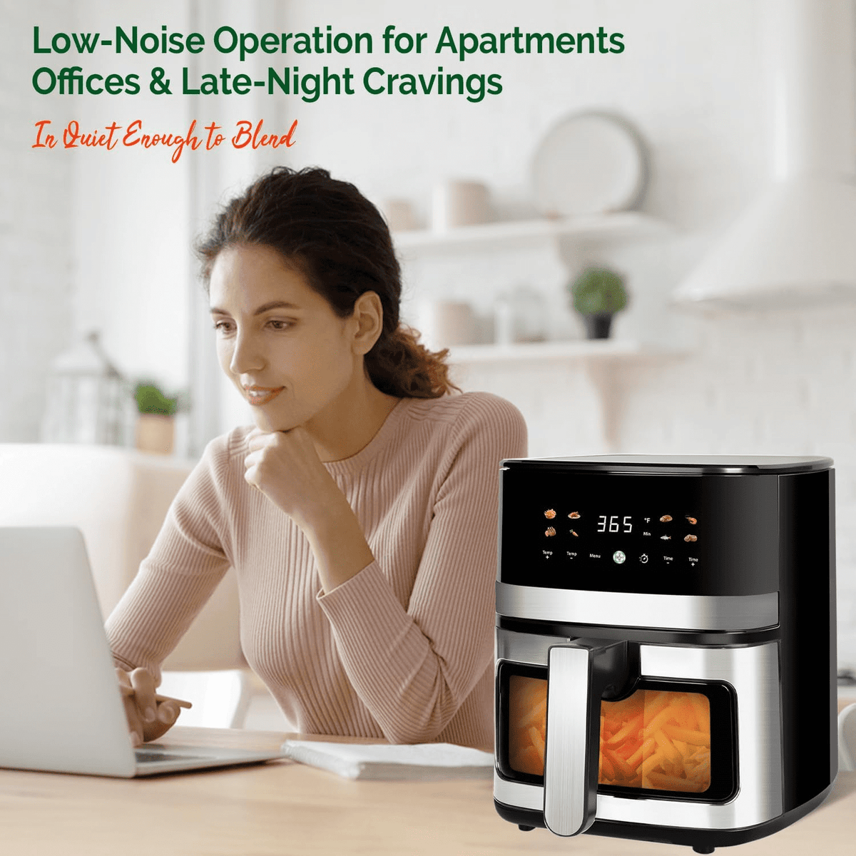 Garly Kitchen 5.8-Qt Air Fryer, 8-in-1 Touch Screen with View Window, Ideal Kitchen