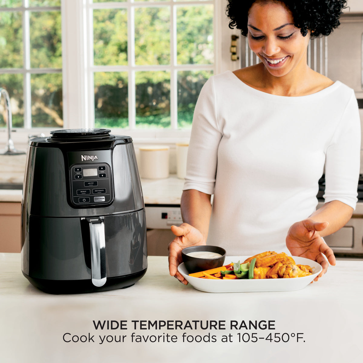 Garly Kitchen 4-Qt Air Fryer, 3 Functions, Air Fry, Reheat, and Dehydrate, Dishwasher Safe