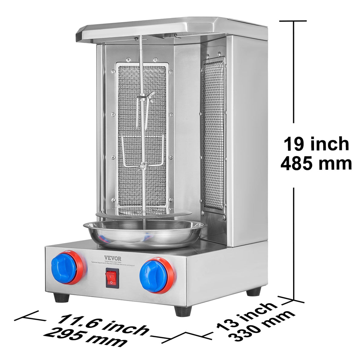 Garly Kitchen Shawarma Grill Machine, 13 lbs Capacity, Chicken Shawarma Cooker Machine with 2