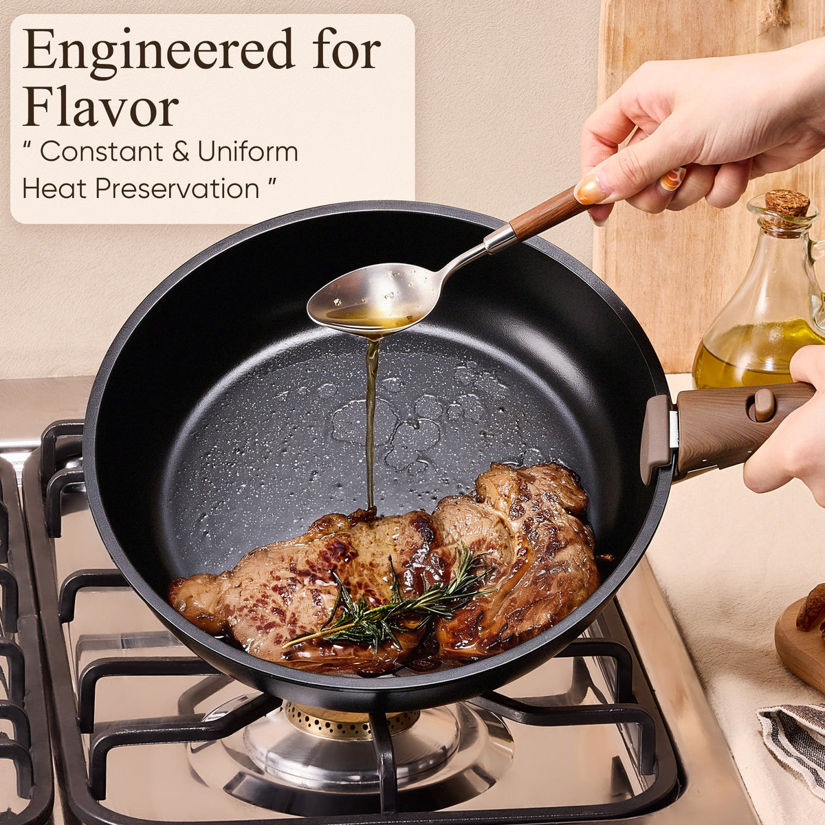 Garly Kitchen 27-Piece Nonstick Cookware Set, Pots and Pans Set with Detachable Handle
