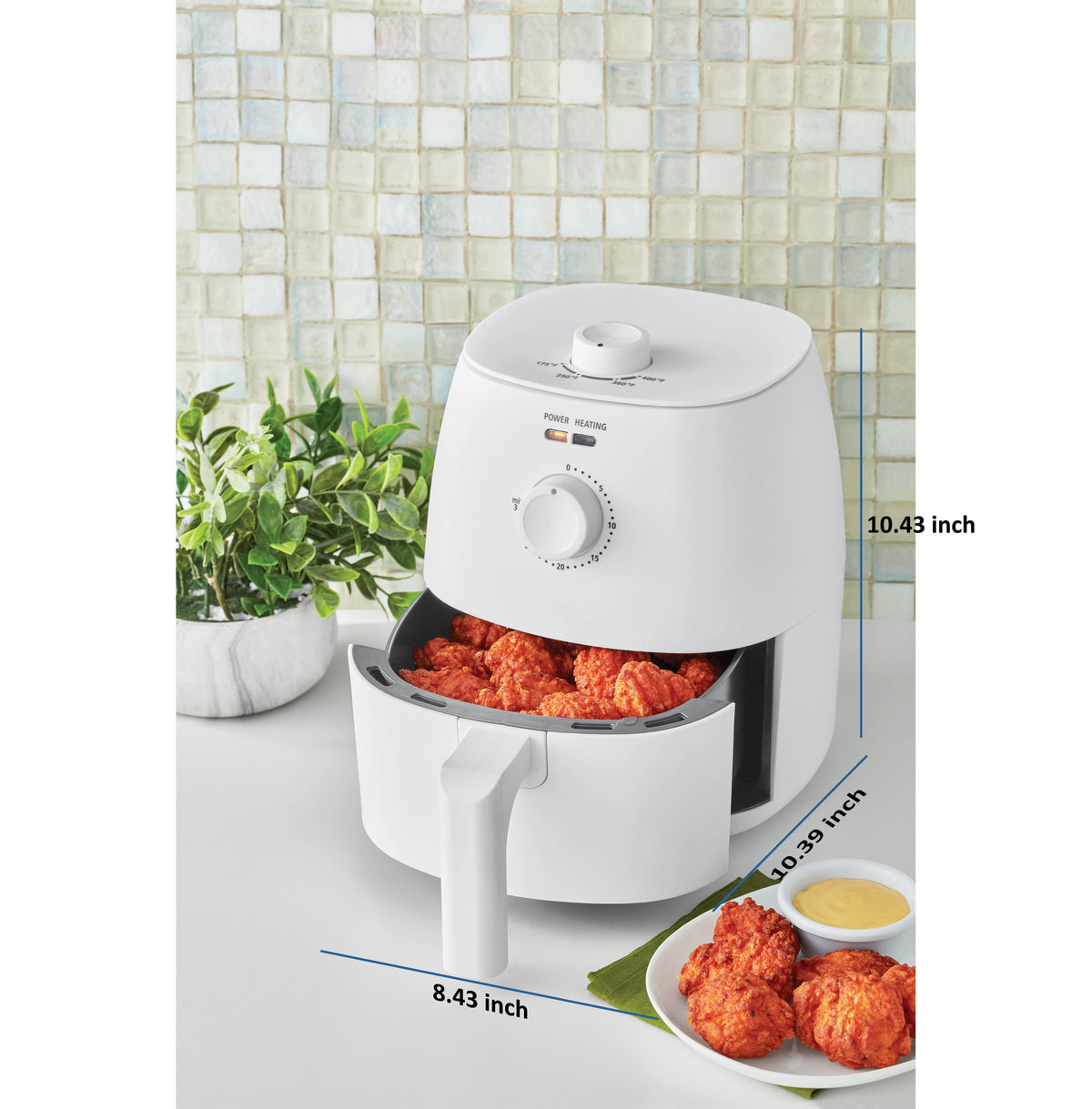Garly Kitchen 2.2-Qt Air Fryer, Arctic White - Automatic Shutoff