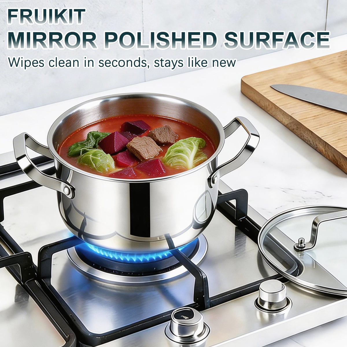 Garly Kitchen 20-Piece Triple Ply Stainless Steel Cookware Set