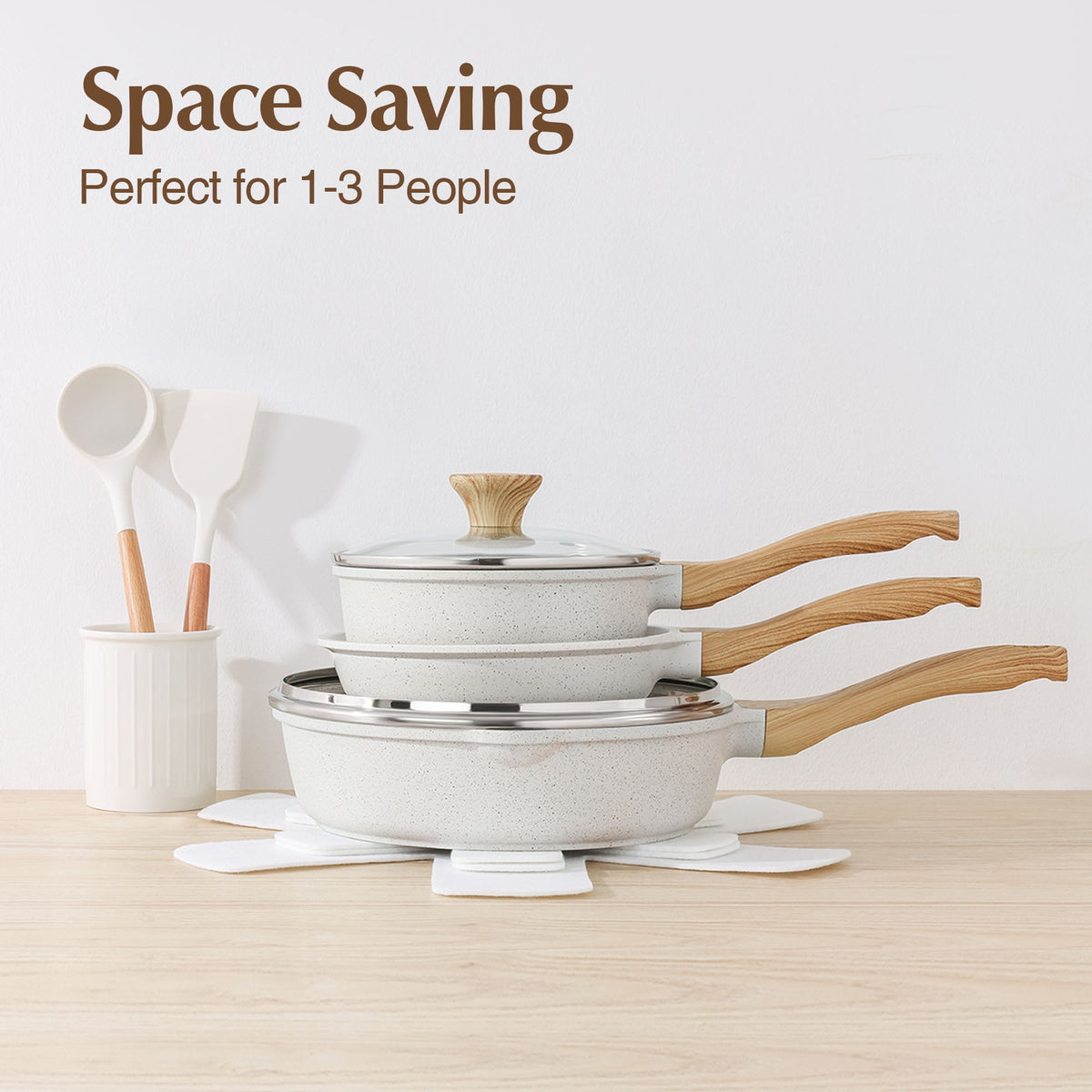 Garly Kitchen SENSARTE Ceramic Nonstick Pots and Pans Set