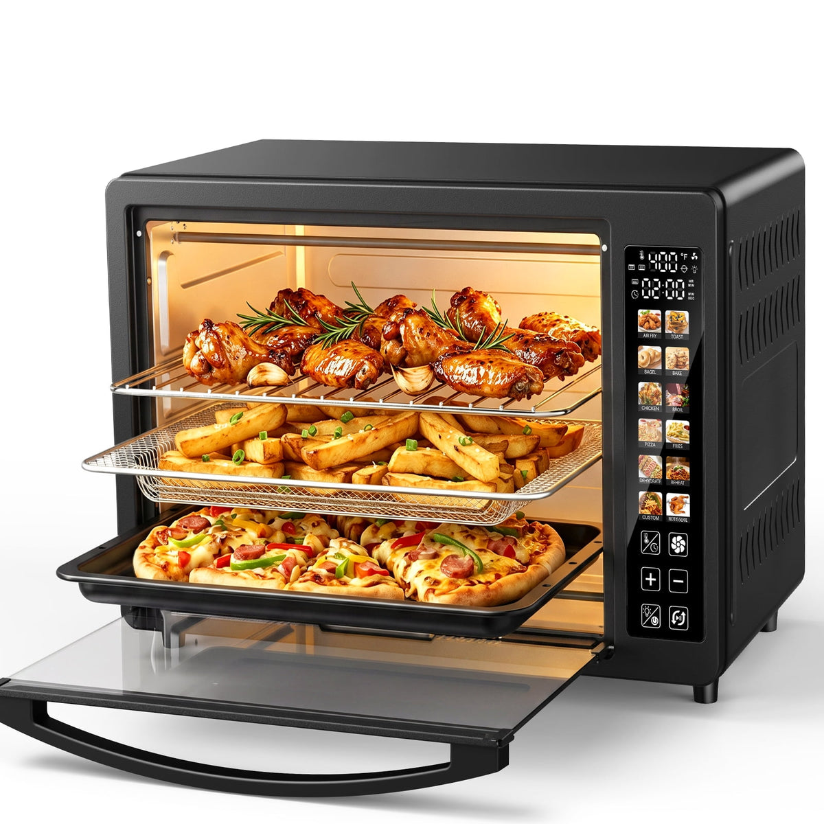 Garly Kitchen 35-Qt Super-Large Digita Toaster Oven Air Fryer, 360° Rotisserie Whole Roast