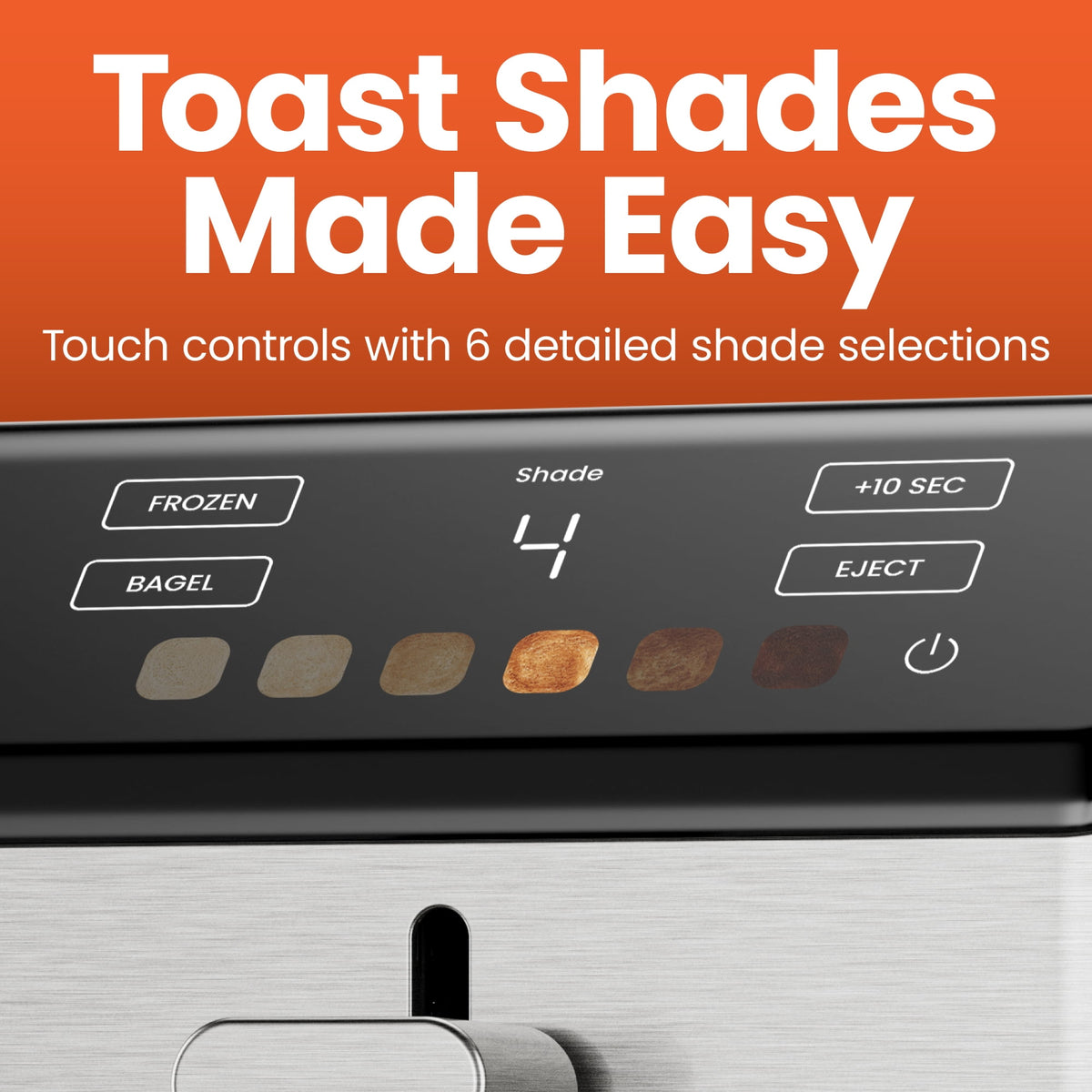 Garly Kitchen Smart Touch 2 Slice Digital Toaster with 6 Touchscreen Shade Settings