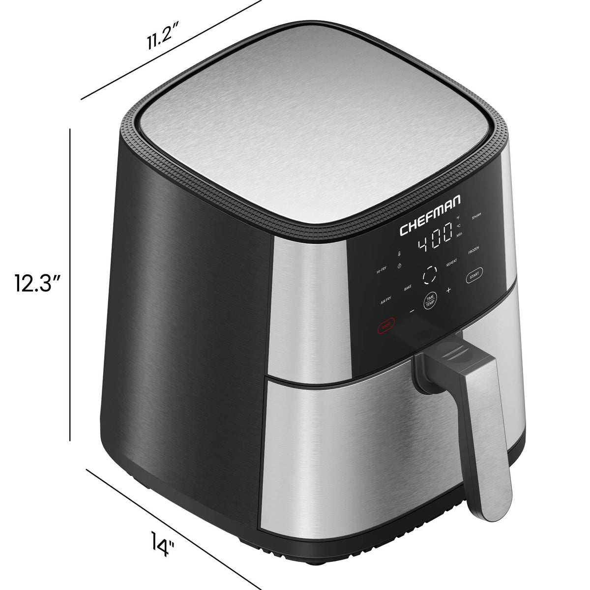 Garly Kitchen Air Fryer 1500W, 6-Qt, 4 Functions with Touch Controls, Stainless Steel