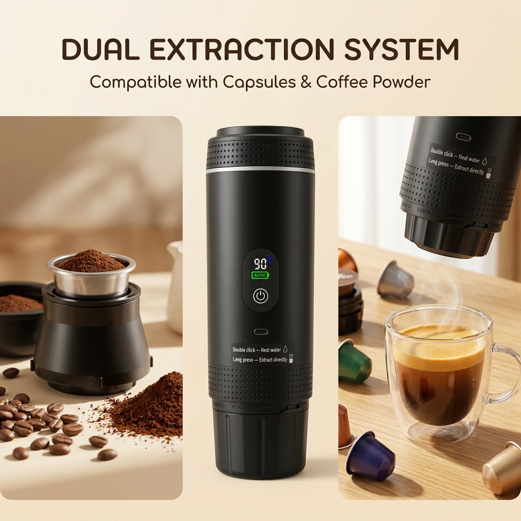 Garly Kitchen Doulami Rechargeable Cordless Portable Coffee Maker for Travel & Camping