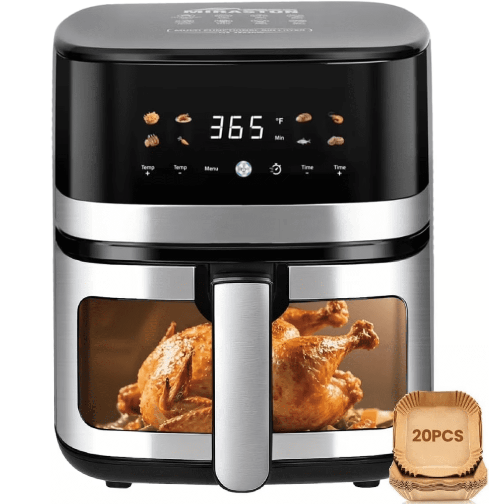 Garly Kitchen 5.8-Qt Air Fryer, 8-in-1 Touch Screen with View Window, Ideal Kitchen