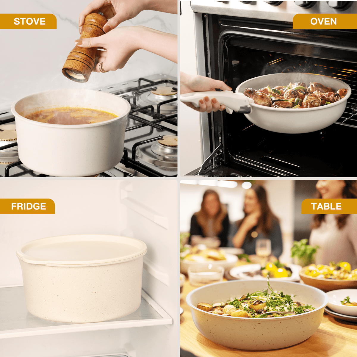 Garly Kitchen 22 Piece Pots and Pans Set Non Stick, Cookware Set with Detachable Handles, Oven Safe