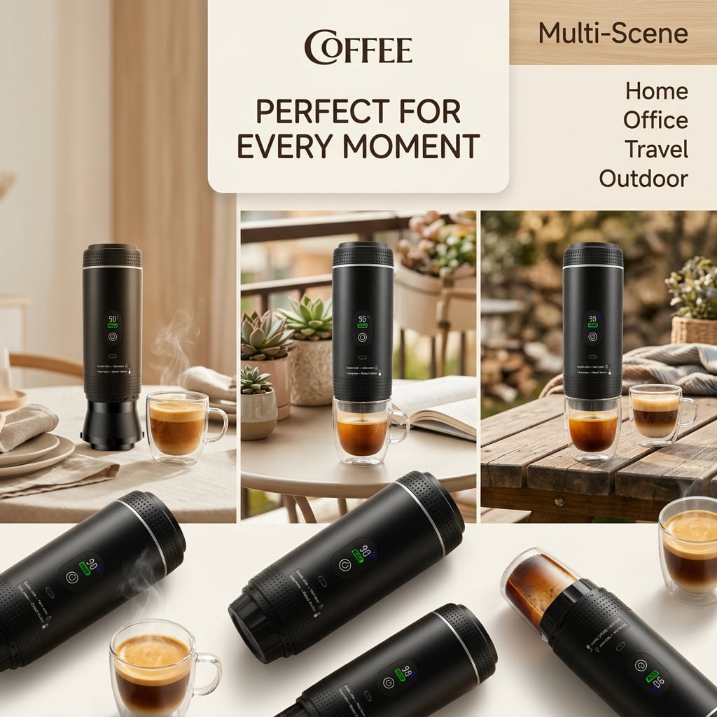 Garly Kitchen Doulami Rechargeable Cordless Portable Coffee Maker for Travel & Camping