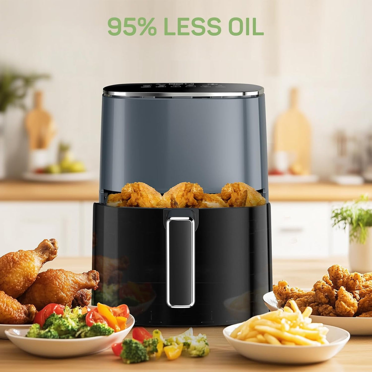 Garly Kitchen Air Fryer, 6-Qt Smart Air Fryer, 12-in-1 Functions - Air Fry, Roast, Reheat