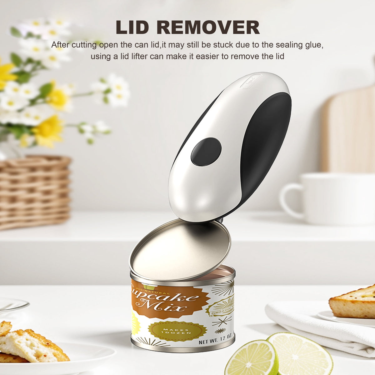 Garly Kitchen One-Touch Automatic Electric Can Opener, USB-C Rechargeable Smooth-Edge Hands-Free