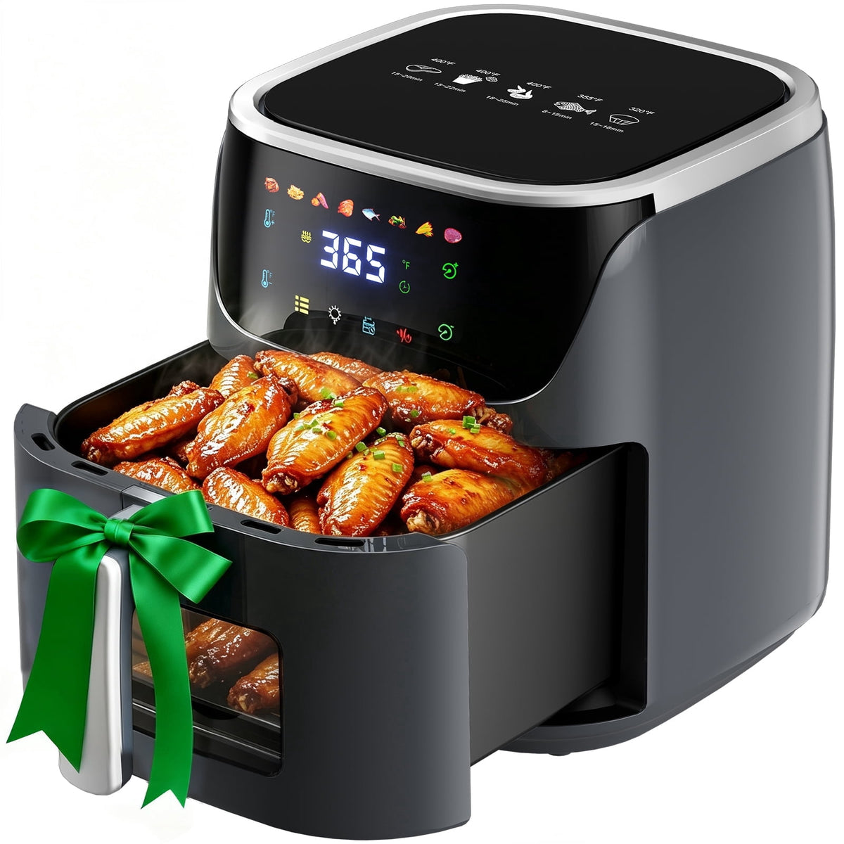 Garly Kitchen 8-Qt Air Fryer with 8 Food Preset, LED Digital Touch Screen, Roast, Reheat, Dehydrate