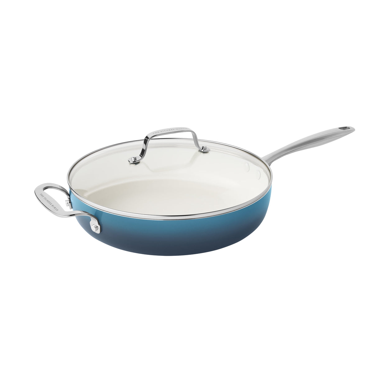 Garly Kitchen Harlow 15-Piece Ceramic Nonstick Cookware Set, Denim Blue