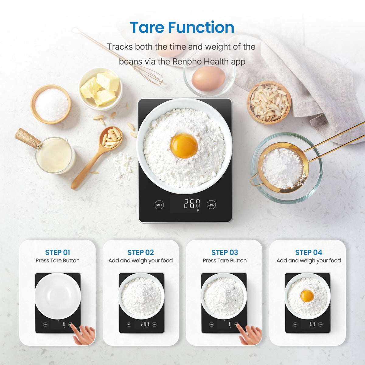 Garly Kitchen Smart Food Scale, Smart Nutrition Scale, Nutrition Calculator 22 lb
