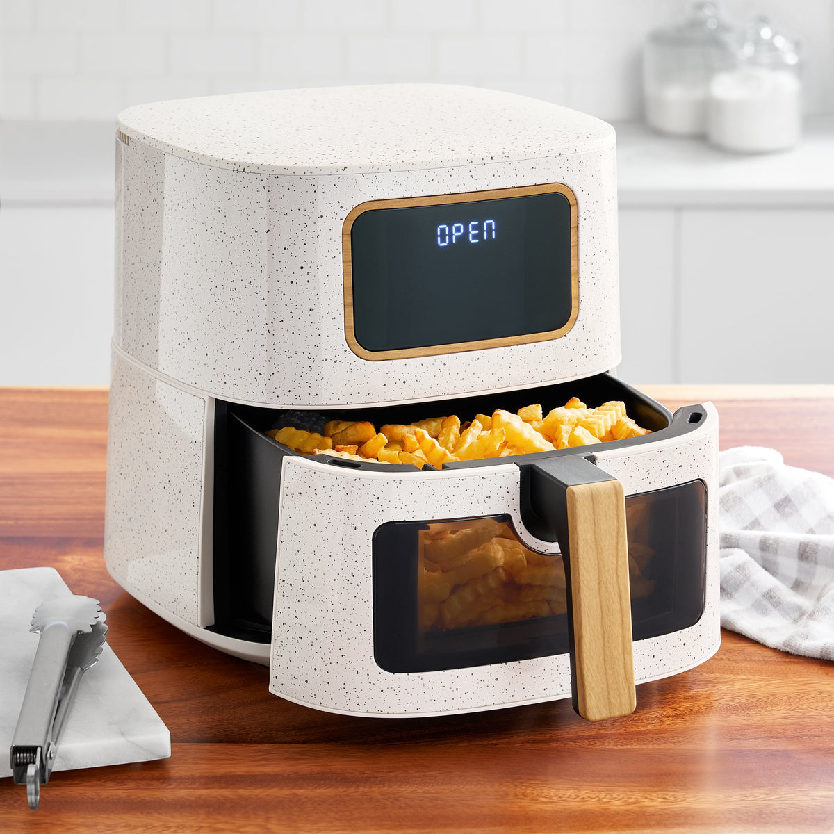 Garly Kitchen 5.8-Qt Air Fryer, Linen Speckle - Energy Efficient