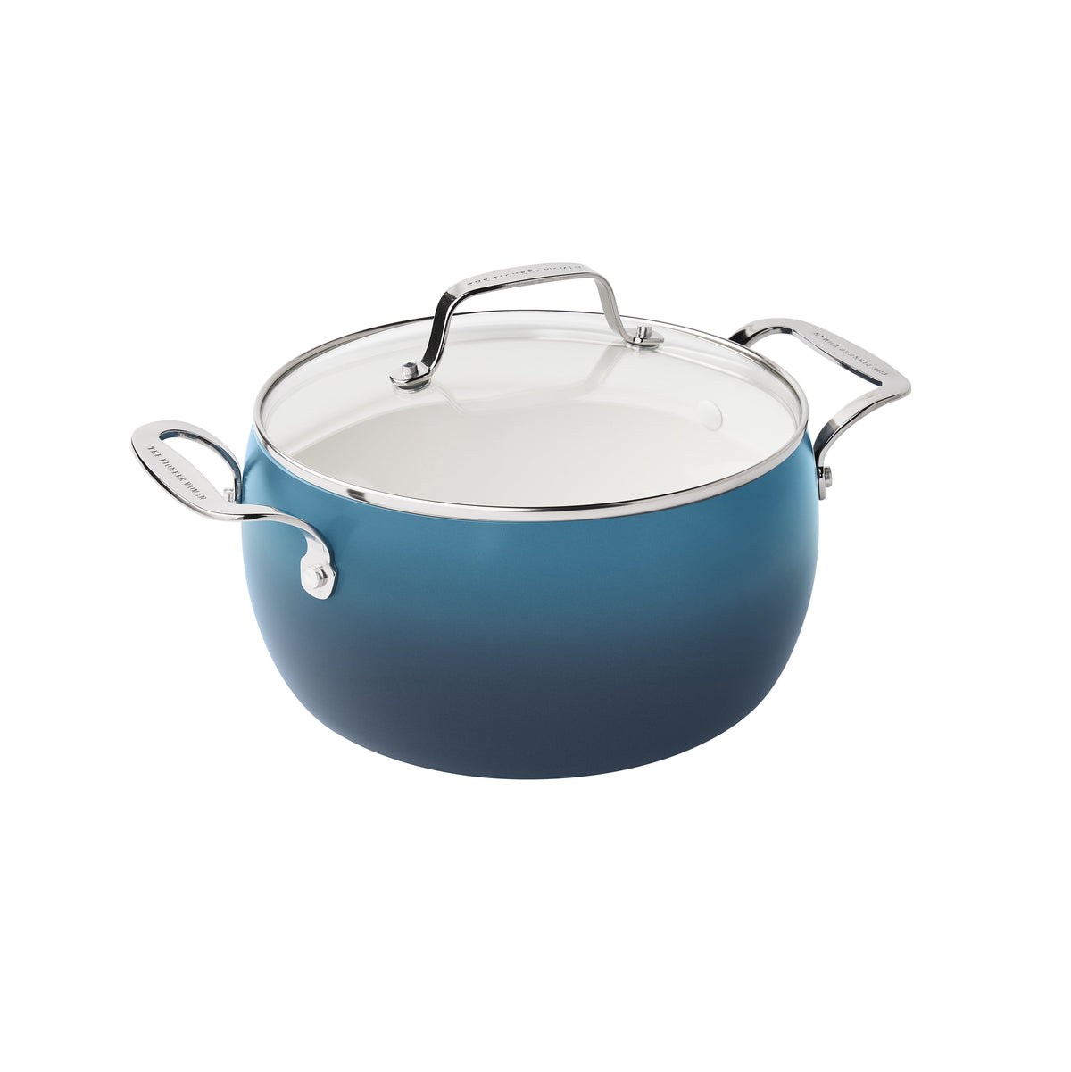Garly Kitchen Harlow 15-Piece Ceramic Nonstick Cookware Set, Denim Blue