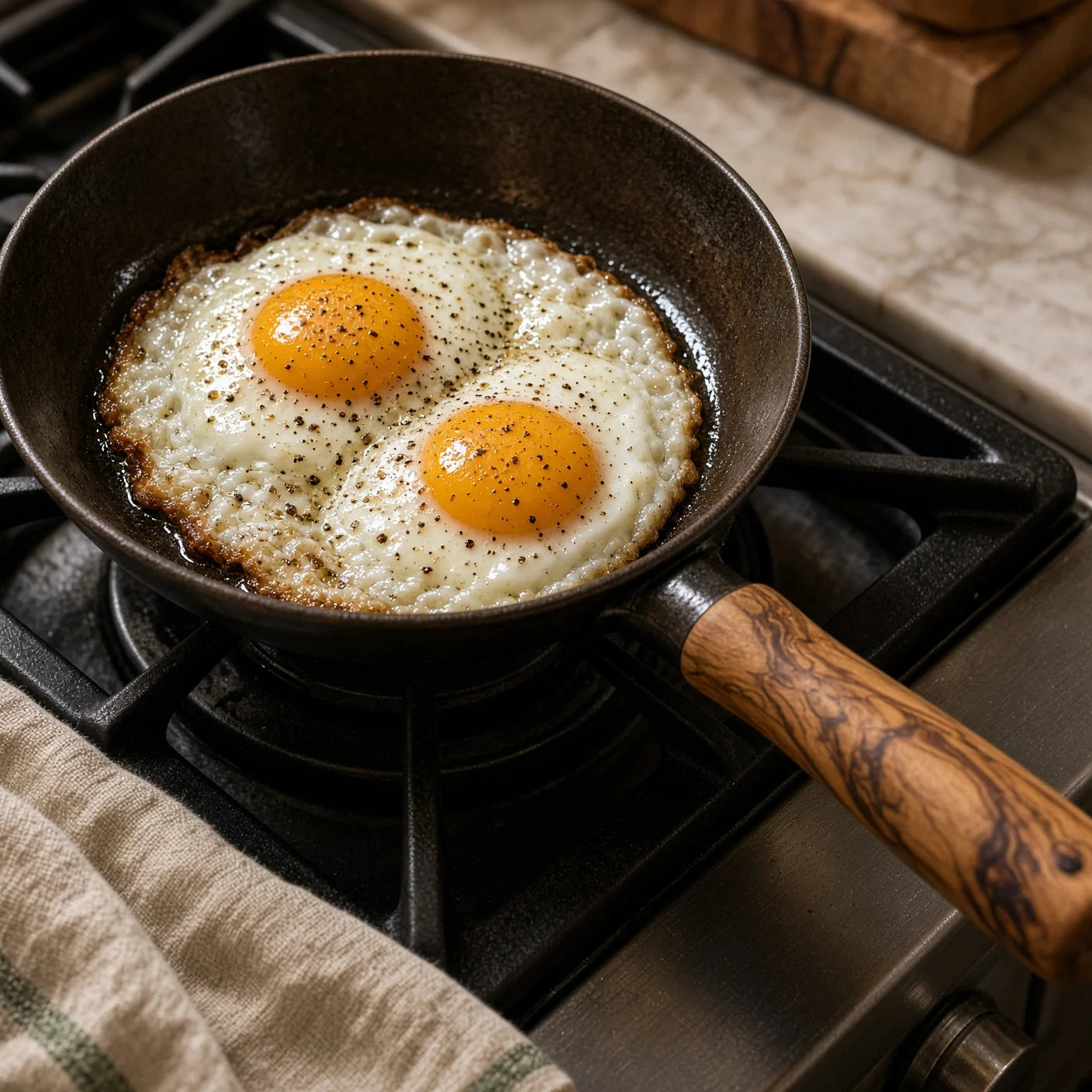 Skillet on a stove